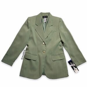 Vintage Deadstock 90s Sag Harbor NWT Pistachio Green Seasonless Twill Blazer